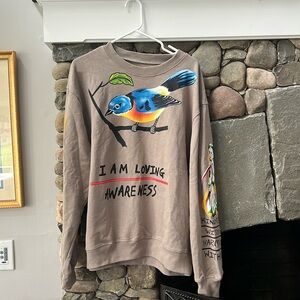 Mens fashion Kanya style crewneck sweatshirt